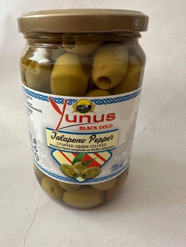 Оливки Yunus Green olives Stuffed with Jalapeno Pepper з перцем Халапеньо 700 г