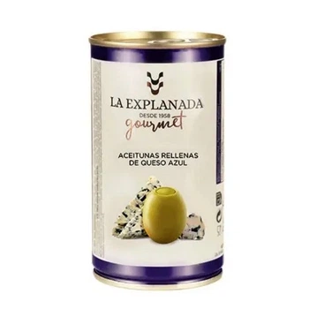 Оливки La Explanada Gourmet зеленые с сыром с голубой плесенью в рассоле 350 г