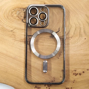 Чехол Chrome case with MagSafe для iPhone 15 Pro Max Silver