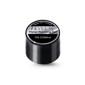 Зеркальный серебряный гель-лак для дизайна LILYCUTE Metal Painting Gel, 7 мл