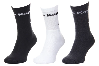 Носки KAPPA SOCKS LOGO SABOYA 3PACK черный, белый, серый унисекс 43-46 (304MT00-909)