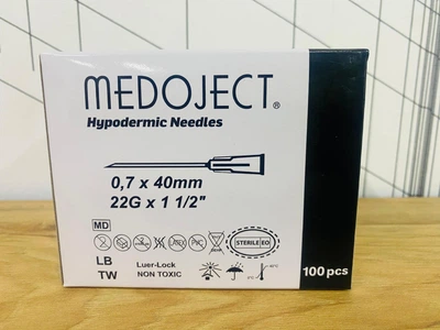 Голка ін'єкційна 22 G x1 1/2" (0,7x40 мм)/ MEDOJECT/ Chirana