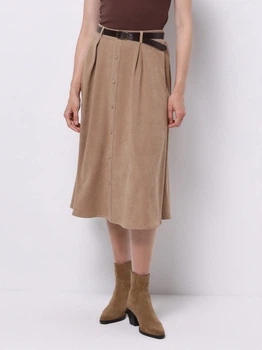 Спідниця міді осіння жіноча Colin's CL1075580DBG M Dark Beige (8684112819655)