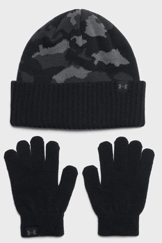 Набір шапка і рукавички UA B Beanie/Glove Combo чорний, сірий дитяча OFSM (1386641-001)