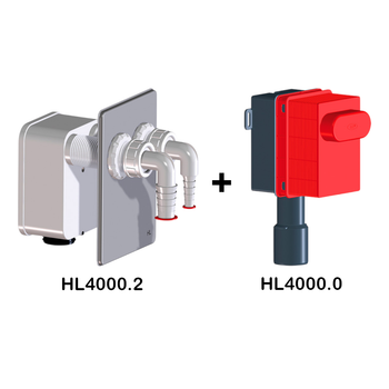 Комплект сифона прихованого монтажу Hutterer&Lechner HL4000.2+HL4000.0 для 2-х пральних/сушильних/посудомийних машин