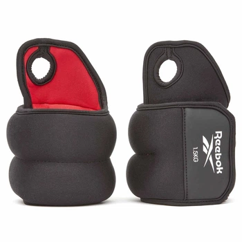 Утяжелители для запястий Reebok Flexlock, неопрен, черный и красный