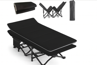 Туристическая раскладушка с Mesh-матрасом LEOBRO Black (LB-CC-L1-BLK)