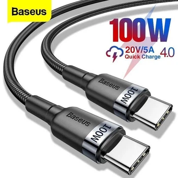 Кабель для быстрой зарядки 100W|5A Baseus Cafule PD2.0 flash charging CATKLF-SCG1 USB Type-C-Type-C 1м Black+Gray