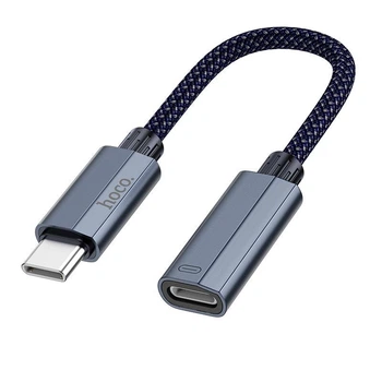 Перехідник Hoco UA29A Type-C to Lightning |підтримка швидкої зарядки до 3A, передача даних для синхронізації та резервного копіювання, компактний, широка сумісність, Plug-and-Play, кабель 0.15 м| Сірий
