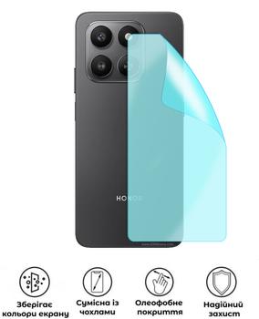 Защитная гидрогелевая глянцевая пленка Grade A на корпус смартфона Honor 400 Smart