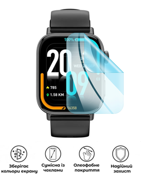 Защитная гидрогелевая глянцевая пленка Grade A на экран часов Gelius Pro Amazwatch Numix GP-SW009
