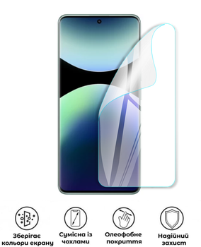 Захисна поліуретанова глянцева плівка Edge Armor на екран смартфона Xiaomi Redmi Note 14 Pro Plus 5G