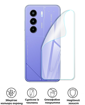 Защитная полиуретановая глянцевая пленка Heavy Armor Plus на корпус смартфона Itel Power 70