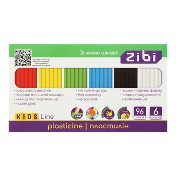 Пластилін 6кольорів ZB.6271 96 г KIDS Line (1/12)