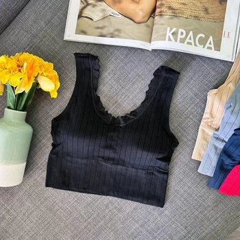 Бюстгальтер топ женский Ouno 3453 в полоску, Черный L/XL