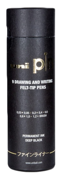 Набір лінерів Uni-Ball Mitsubishi Uni Pin 9 шт Чорний (3296280048659)