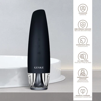 Антивіковий LED-випромінювач для відновлення шкіри обличчя GESKE Anti-Aging Skin Renewer 9 в 1 HB0577 чорний