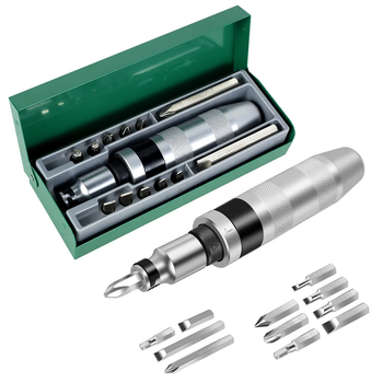 Отвертка ударно-поворотная Impact Screwdriver Set с 12 битами инструмент в кейсе для работы