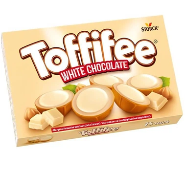 Цукерки Toffifee з білого шоколаду з карамеллю і цілим фундуком 125 г. (4014400932959)