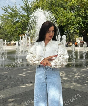 Жіноча вишита сорочка "Ніжність" XL біла (В2538)