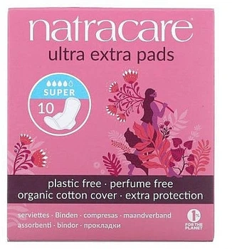 Гигиенические прокладки с крылышками, 10 шт - Natracare Ultra Extra Super Pads 10шт (1306385-1596606622-2)