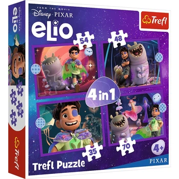 Пазлы 4in1 (35 48 54 70) Disney Elio Внеземные миссии Trefl