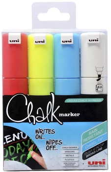Zestaw markerów kredowych Uni-Ball Chalk marker 8 mm 4 szt (5012788046793)