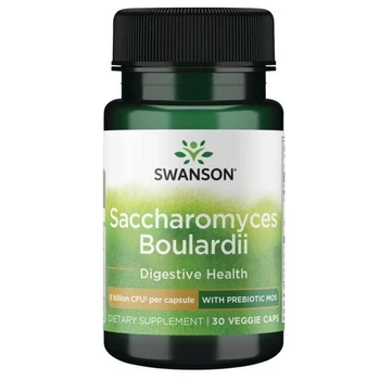Сахароміцети Буларді, Saccharomyces Boulardii with Prebiotic MOS, Swanson, з пребіотиком МОС, 5 млрд КУО, 30 рослинних капсул
