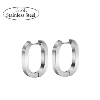 Серьги кольца (конго) Spikes SE3103S-09 из медицинской стали (Диаметр: 9,3мм)