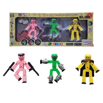 Набор фигурок стикбот для анимационного творчества Stikbot New collection Стикбот с оружием и одеждой для съёмки видео (NS3F-4)
