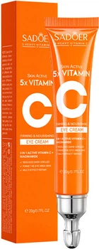 Крем для кожи вокруг глаз Sadoer 5X Vitamin C Eye Cream с витамином С 20 г (6942349711329)