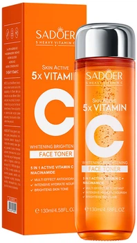 Тонер для обличчя Sadoer 5X Vitamin C face Toner з Вітаміном С 130 мл (6942349708091)