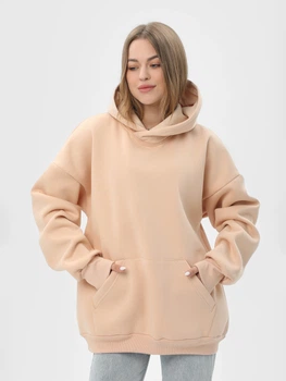 Худі тепле оверсайз жіноче Ray Oversize U0404W 2XL-3XL Бежеве (Ray2000000040431)