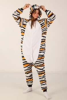 Жіноча кігурумі піжама доросла та підліткова Kigurumi Тигрова Кішка Коричнева L 165-175 см. (1037)