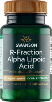 Дієтична добавка Swanson R-ALA Kwas R-Alfa Liponowy 100 мг 60 капсул (87614022505)
