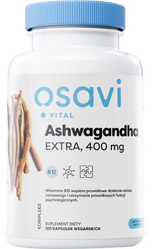 Suplement diety Osavi Ashwagandha Extra 400 mg 120 kapsułek (5904139922545)