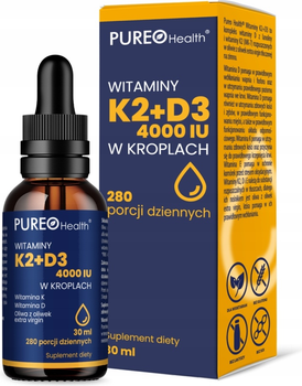 Дієтична добавка Pureo Health Вітамін D3 + Вітамін K2 в краплі 30 мл (5907637934553)