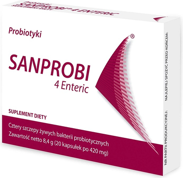 Дієтична добавка Sanprobi 4 Ентеральний пробіотик 20 капсул (5907774335060)