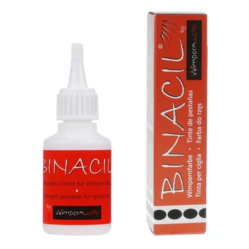 Набор Binacil для домашнего и салонного окрашивания бровей краска Black + окислитель 3%