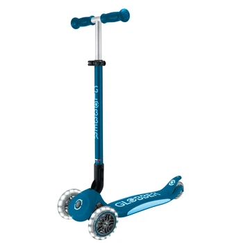 Детский трехколесный самокат Globber Elite Lights Deep Голубой до 50 кг 3-9 лет (439-601-3)