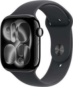 Smartwatch Apple Watch Series 11 GPS 46mm Jet Black Aluminium Case with Black Sport Band - S/M (MEUW4)