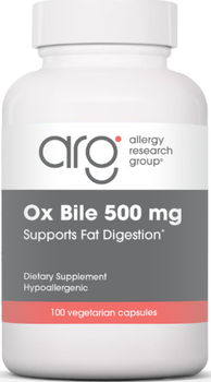 Екстракт бичачої жовчі Allergy Research Ox Bile 100 капсул в упаковці (ARE-575934)
