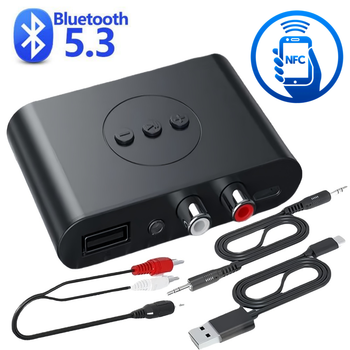 Бездротовий аудіо приймач Bluetooth 5.3 з NFC та USB