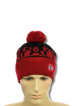 Зимняя шапка с помпоном Напапири (Napapijri) (one-size) Красно-черный