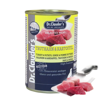 Консервы для собак Dr.Clauder's Selected Meat Turkey & Potato с индейкой и картофелем, 400г
