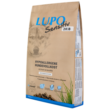 Гипоаллергенный беззерновой корм для менее активных собак Lupo Sensitiv 20/8