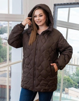 Жіноча куртка демісезонна з капюшоном MODA 00129 52 Шоколадний (M - 00129 /4 A )