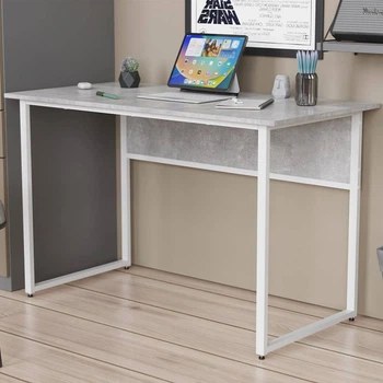 Стіл письмовий Коді Ferrum-decor 75x140x70 Білий метал ДСП Бетон 16 мм (FRD-106610)