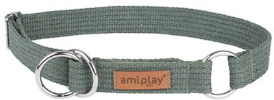 Obroża półzaciskowa Amiplay Cotton L Khaki (5907563234062)