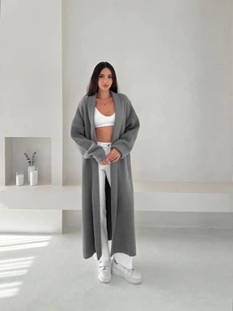 Жіночий теплий подовжений кардиган LaPome ONE SIZE сірий